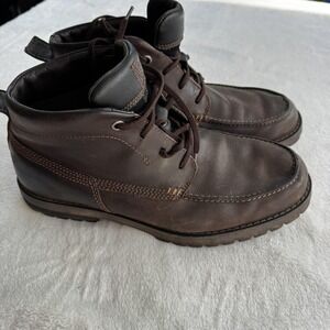 Timberland Shoes Mens Size 10.5M Brown Leather Chukka Boots Rugged Casual 54568